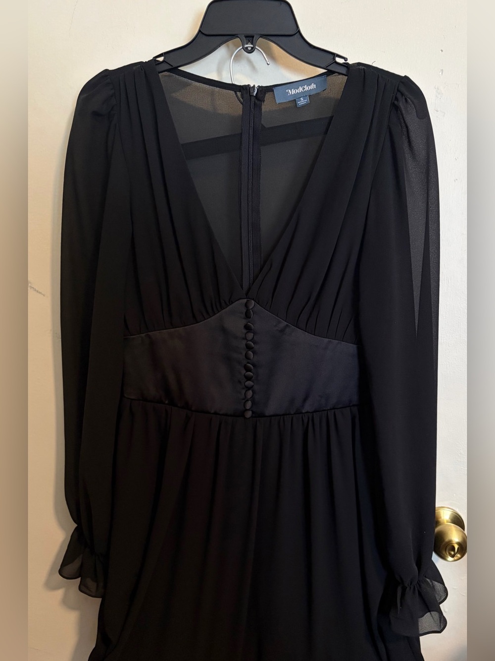 MODCLOTH Goth Floor-Length Sheer Mesh Corset Dress